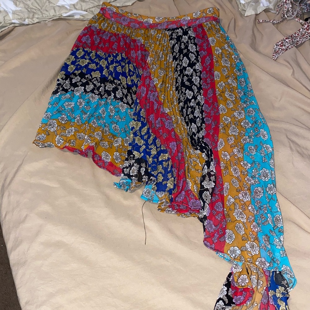 Do + be patterned pleated asymmetrical skirt